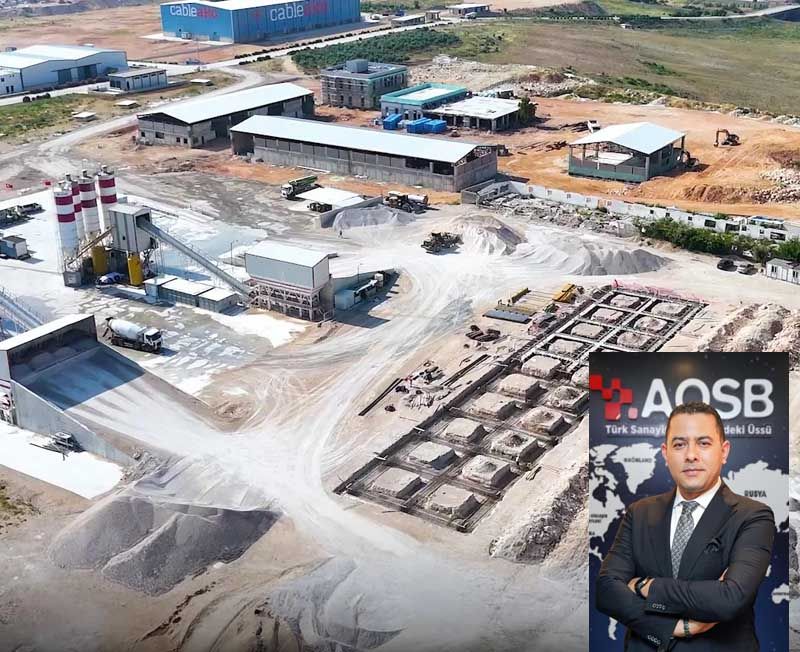 AOSB Beton Santrali'nde Agrega Stok Sahası Kuruluyor