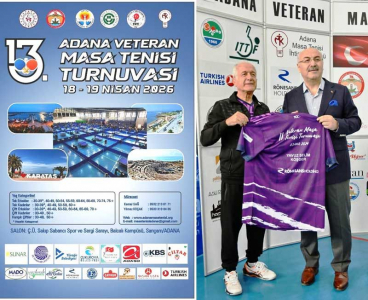 Uluslararası 13.Veteranlar Masa Tenisi Turnuvası 18-19 Nisan'da Yapılacak